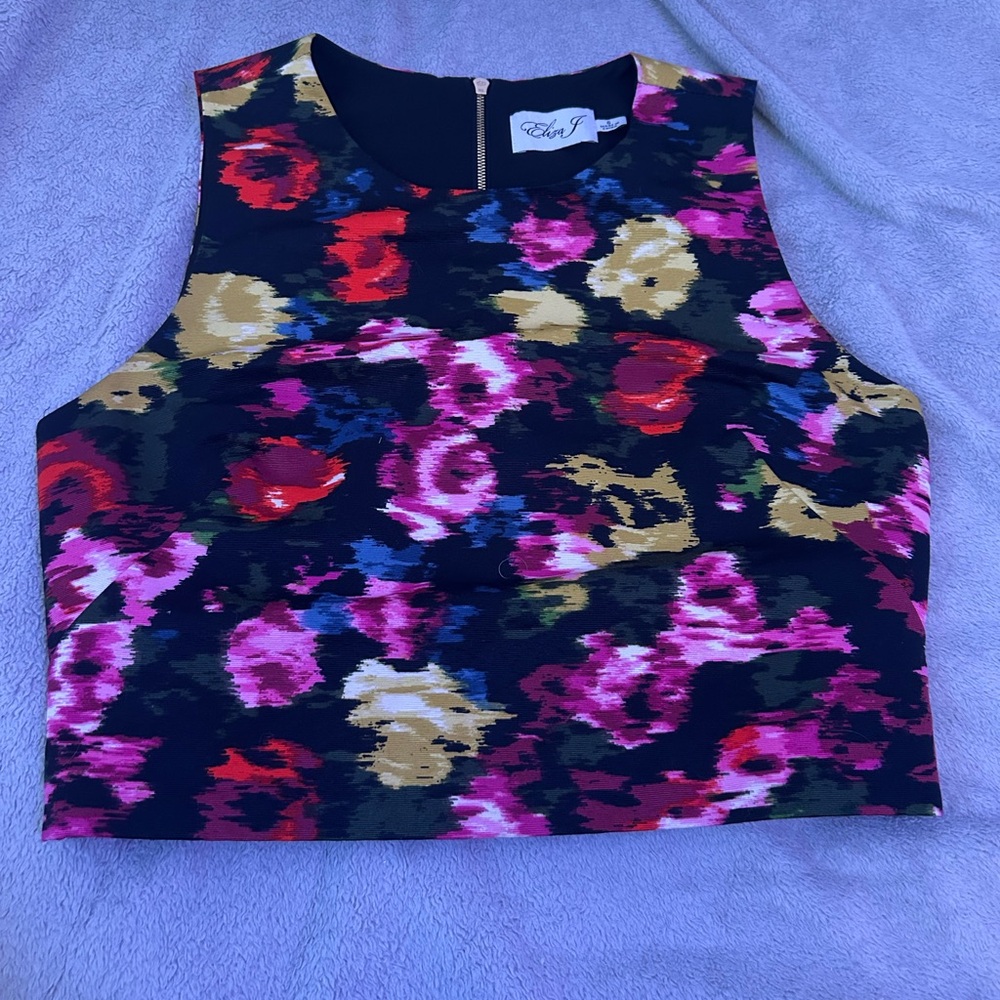 Eliza J Multicolor Floral Tank Top